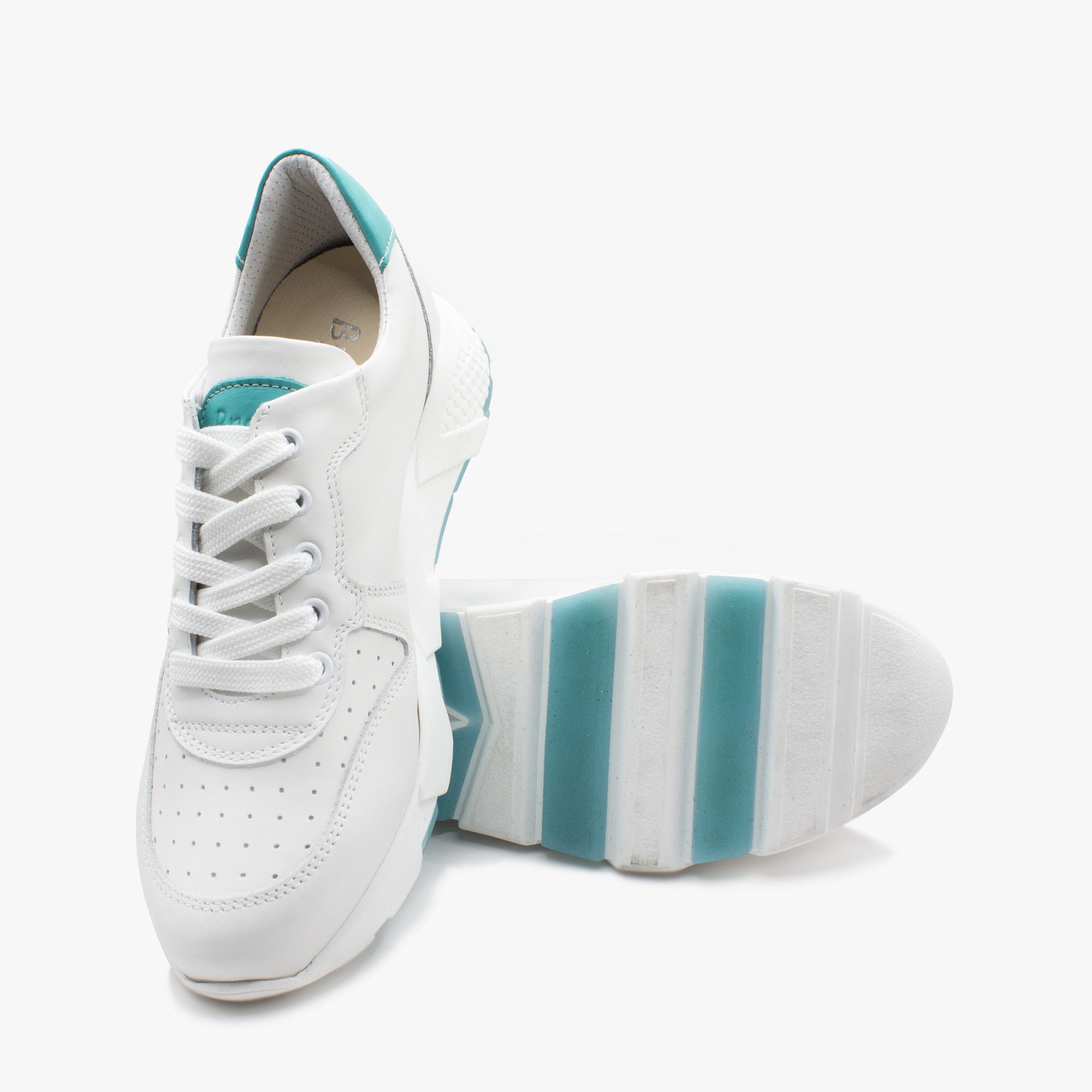 Sneaker 825 donna bianca e verde acqua