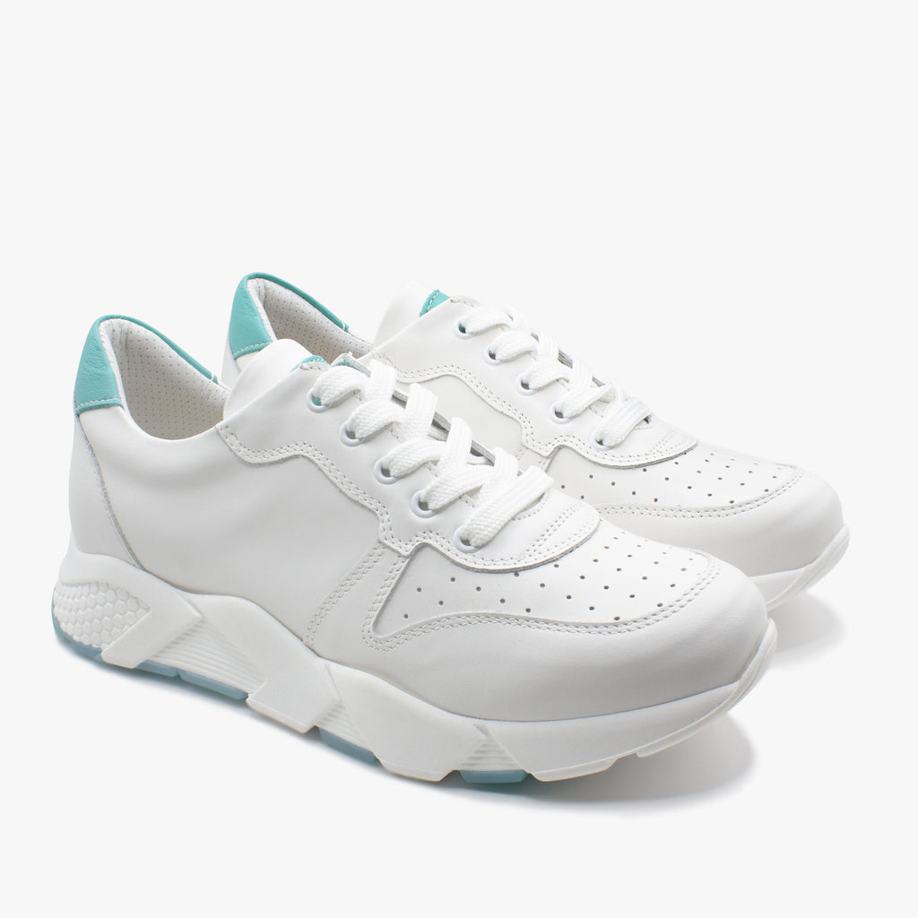 Sneaker 825 donna bianca e verde acqua