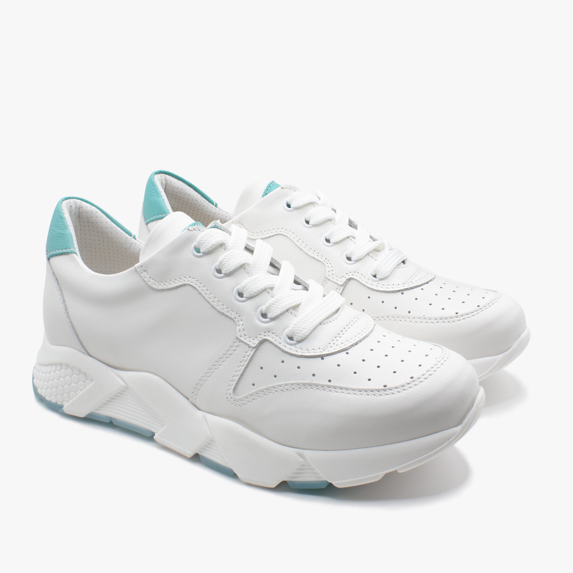 Sneaker 825 donna bianca e verde acqua