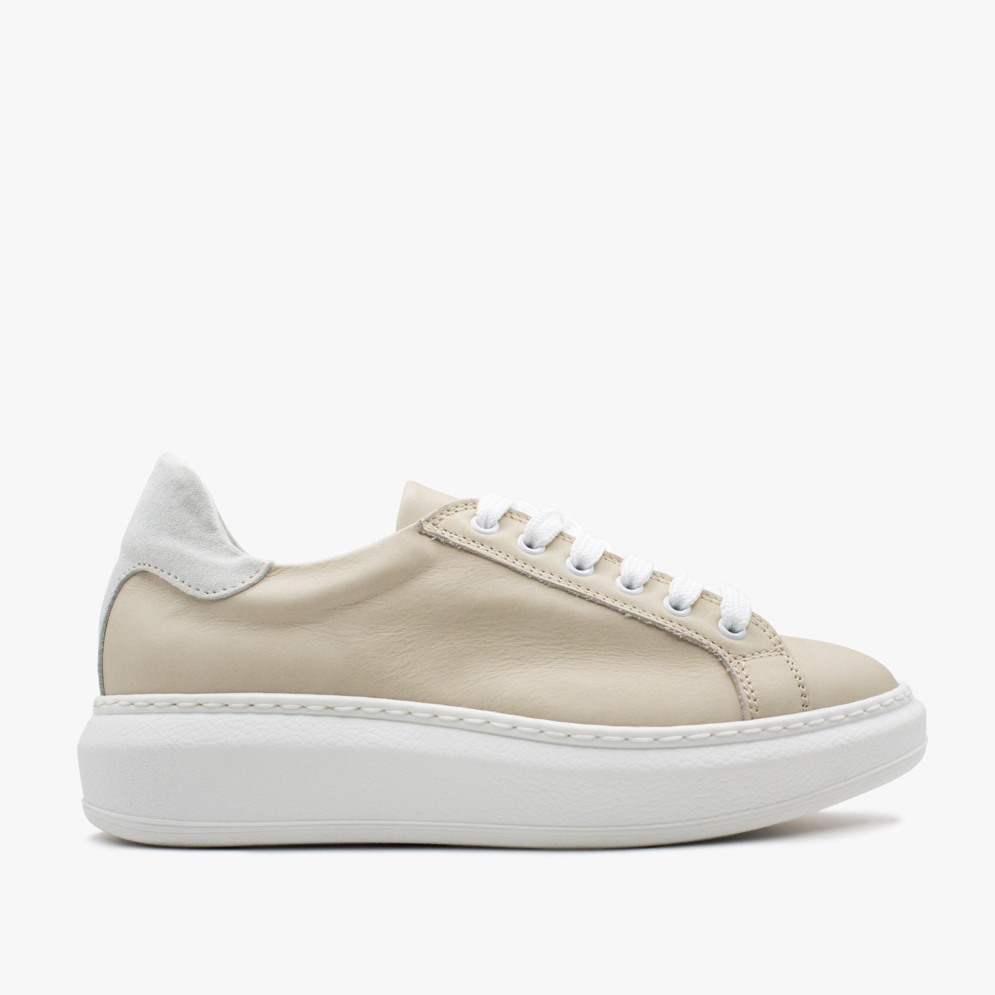 Sneaker 828 donna beige e bianca