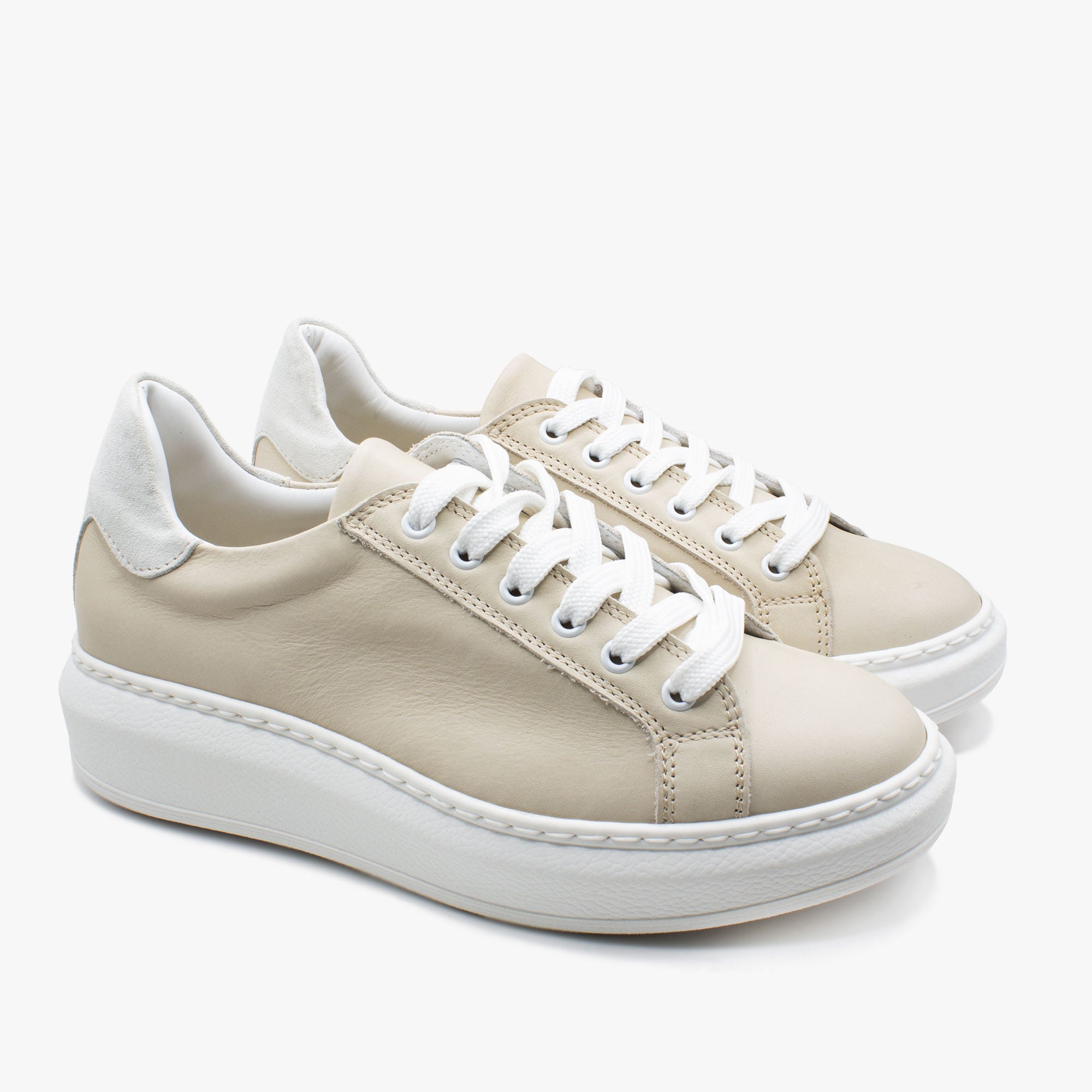 Sneaker 828 donna beige e bianca